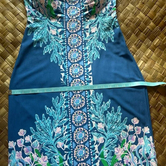 Lilly Pulitzer Noa Strapless Maxi Dress Blue Floral - Picture 4 of 12